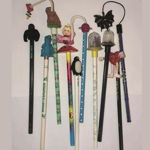 Vintage Pencil Topper Lot 80s stationary Writing